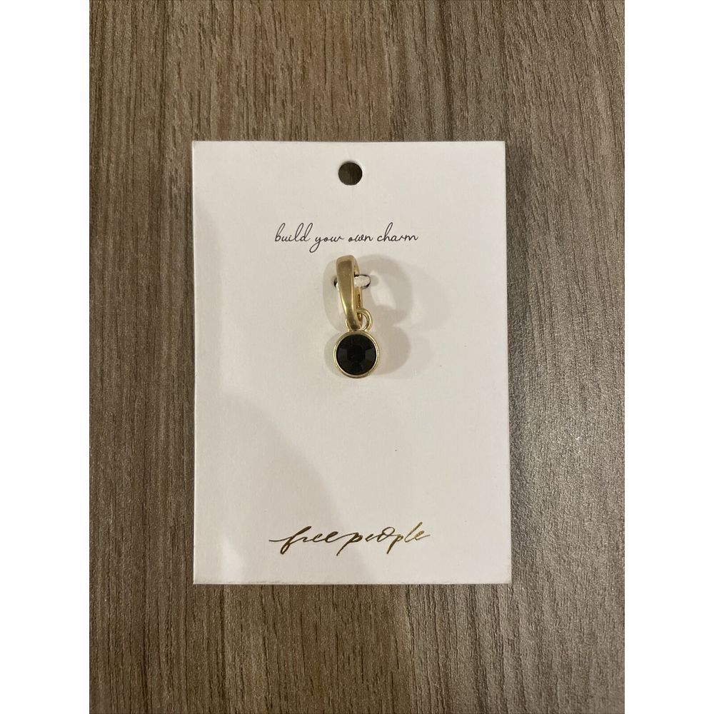 Free People Set Of Two Charms Pendants Pink And Black Gemstone With Gold‎ Tone - Picture 3 of 5